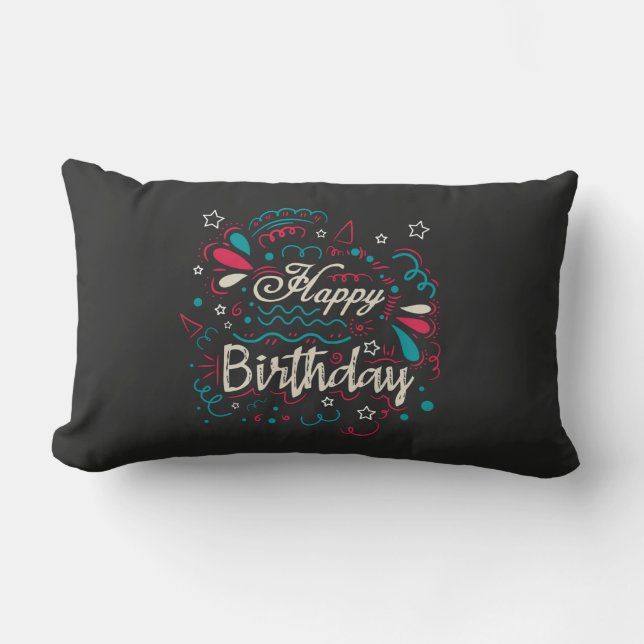 Cojín Lumbar decorative happy birthday (Anverso)