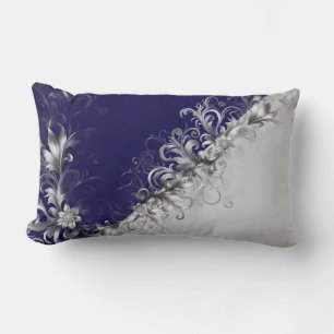Cojín Lumbar Decorativo azul y gris contemporáneo 