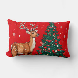 Cojín Lumbar Deer de navidades cortos