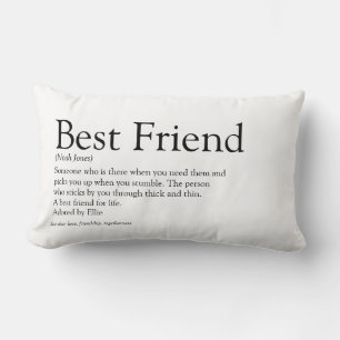 Cojín Lumbar Definición de mejor amigo personalizada moderna y 