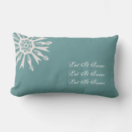 Cojín Lumbar Dejáis le nevar copo de nieve en campo azul del