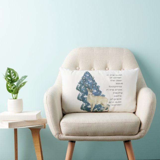 Cojín Lumbar Dejar Huellas De Venado En La Nieve (Silla)