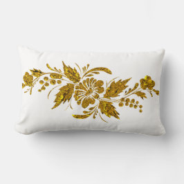 Cojín Lumbar Dekoratives Muster mit Blumen und Blättern