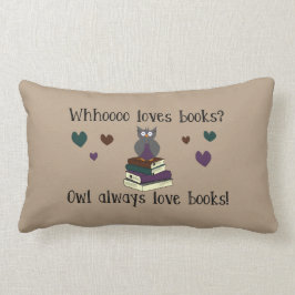 Cojín Lumbar Del búho libros del amor siempre