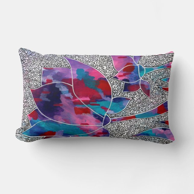 Cojín Lumbar Deliciosas Flores Orientales Lotus (Anverso)