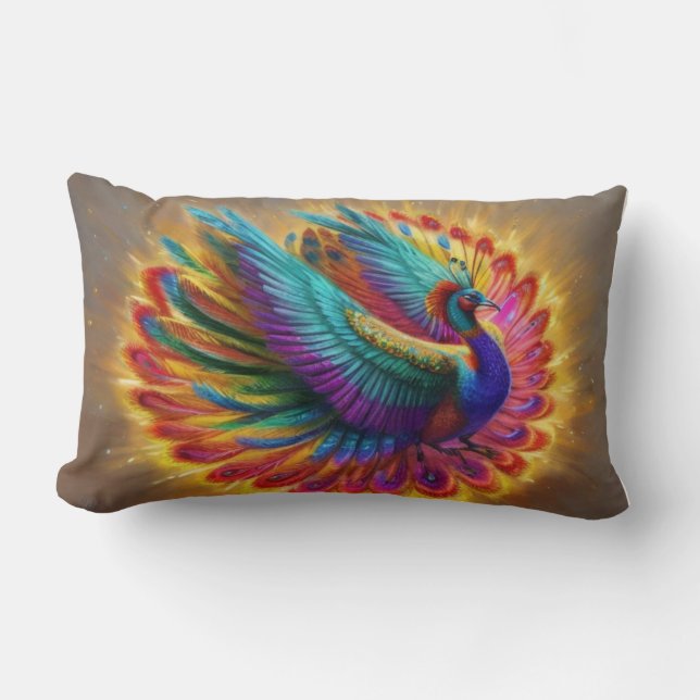 Cojín Lumbar Delicioso Splendor Peacock (Anverso)