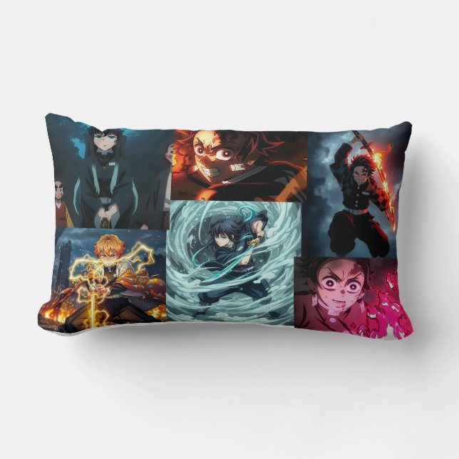 Cojín Lumbar DEMON SLAYERS Throw Pillow (Anverso)
