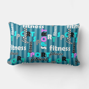 Cojín Lumbar deportivo fitness patrón de texto brillante para r