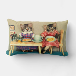 Cojín Lumbar desayuno de tabby kittens