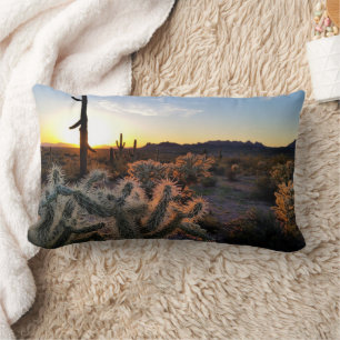 Cojín Lumbar Desierto Sonorano De Arizona Sunset Con Cactus De 
