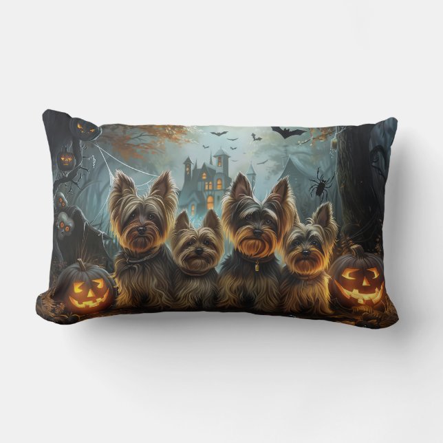 Cojín Lumbar Deslumbramiento de doggy de la noche de Biewer Ter (Anverso)