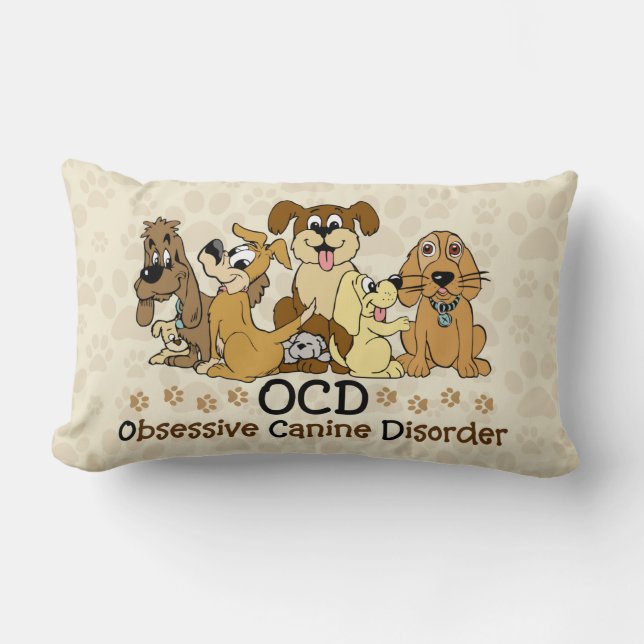 Cojín Lumbar Desorden canino obsesivo de OCD (Anverso)