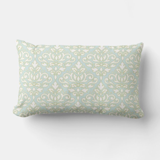 Cojín Lumbar Desplazamiento Damask Ptn (contorno) Wt Gld Lt Ver (Anverso)
