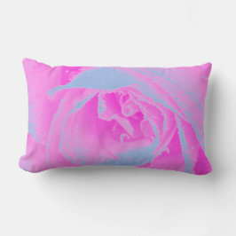 Cojín Lumbar Detalle perfecto de Rosa rosa y azul claro