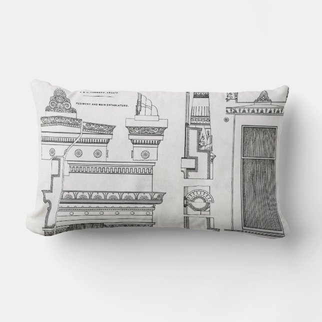 Cojín Lumbar Detalles arquitectónicos de cámaras griegas (Anverso)
