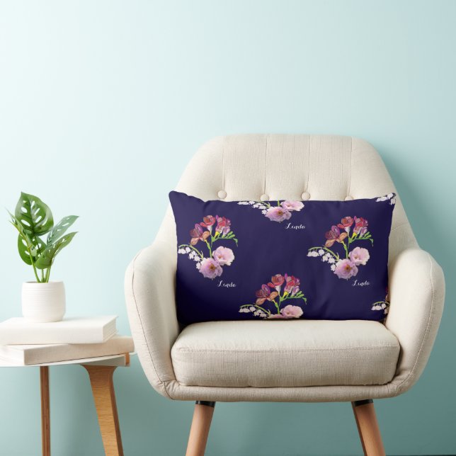 Cojín Lumbar Día de la Madre Floral Azul (Silla)