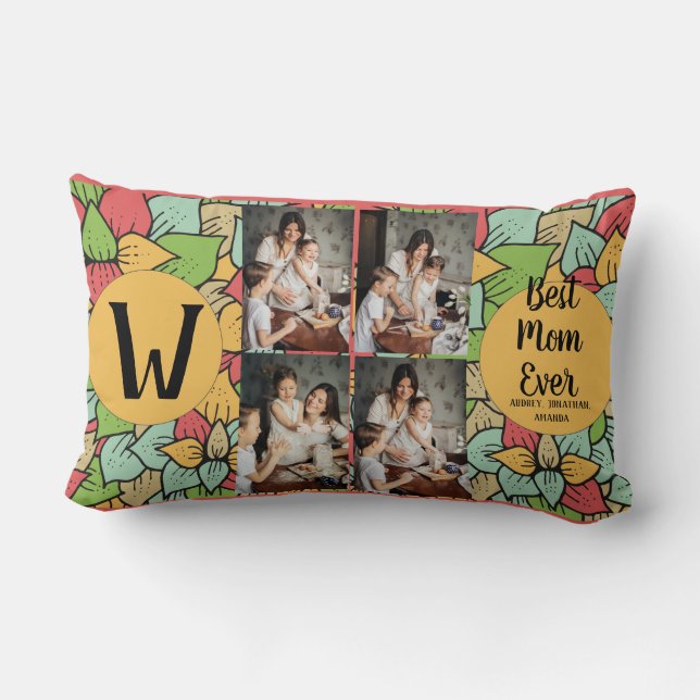 Cojín Lumbar Día de la Madre personalizado, regalo de flores de (Reverso )