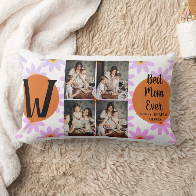 Cojín Lumbar Día de la Madre personalizado, regalo floral de co (Manta)