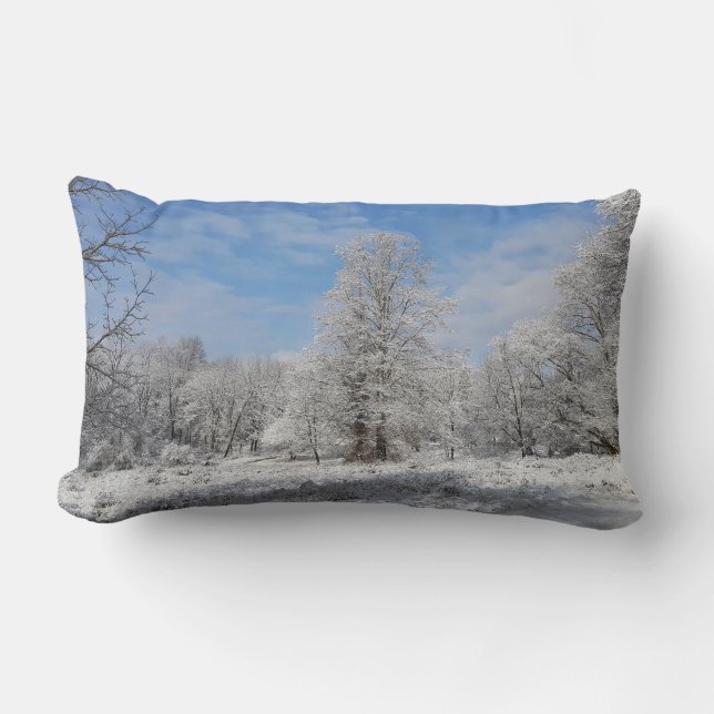 Cojín Lumbar Día de la nieve (Anverso)