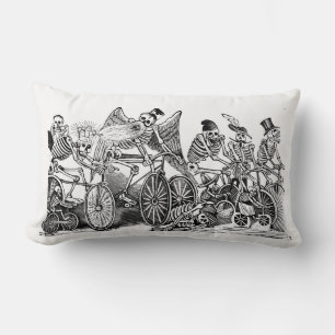 Cojín Lumbar Día de los Muertos - Calavera las biciletas Pillow