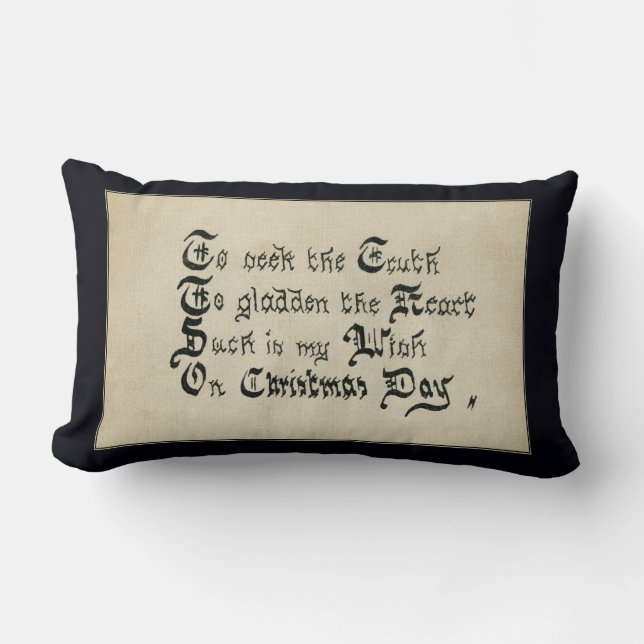 Cojín Lumbar Día de los Navidades: deseo de vacaciones en Victo (Anverso)