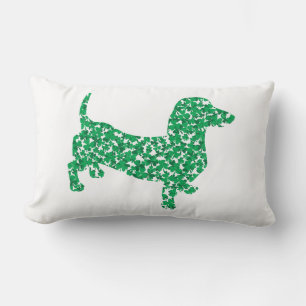 Cojín Lumbar Día de San Patricio Shamrock Doxie