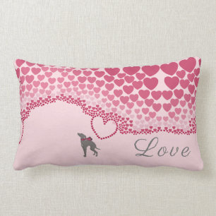 Cojín Lumbar Día de San Valentín italiano Greyhound Pillow