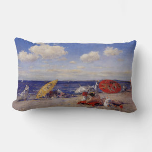 Cojín Lumbar Día de verano en la costa (paisaje playero)