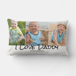 Cojín Lumbar Día del padre de papá Collage de fotos