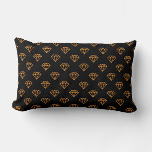 Cojín Lumbar Diamante - Naranja ligero en negro
