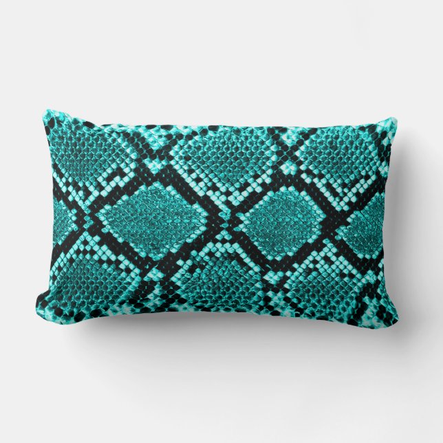 Cojín Lumbar Diamond Rattlesnake Snake Skyaqua (Anverso)