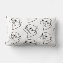Cojín Lumbar Dibujo de arte de línea personalizable