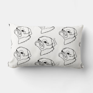 Cojín Lumbar Dibujo de arte de línea personalizable