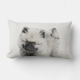 Cojín Lumbar Dibujo de cachorro Keeshond - Arte de perro origin