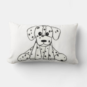 Cojín Lumbar Dibujo de perro de peluche dálmata contorno simple