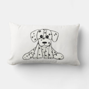 Cojín Lumbar Dibujo de perro de peluche dálmata contorno simple