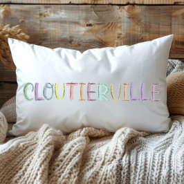 Cojín Lumbar Dibujo Divertido Colorido Cloutierville Louisiana 