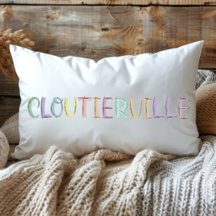 Cojín Lumbar Dibujo Divertido Colorido Cloutierville Louisiana 