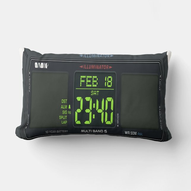 Cojín Lumbar  Digital Watch Face Lumbar Pillow (Anverso)