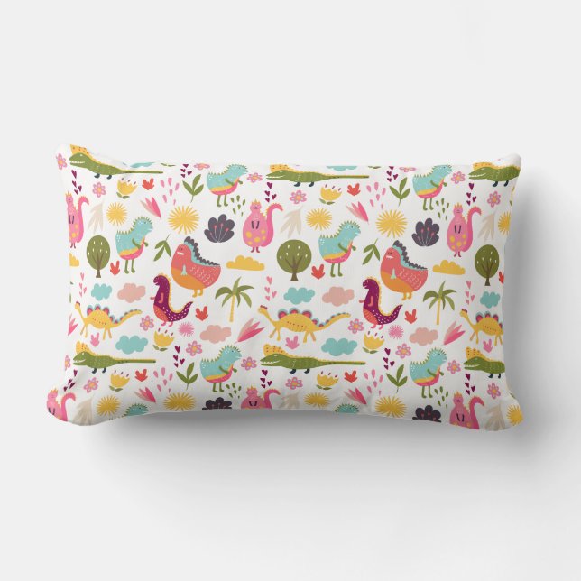 Cojín Lumbar Dinosaurios Cute (Anverso)