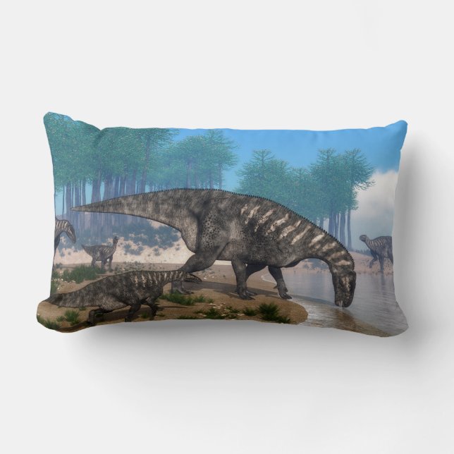 Cojín Lumbar Dinosaurios de Iguanodon (Anverso)