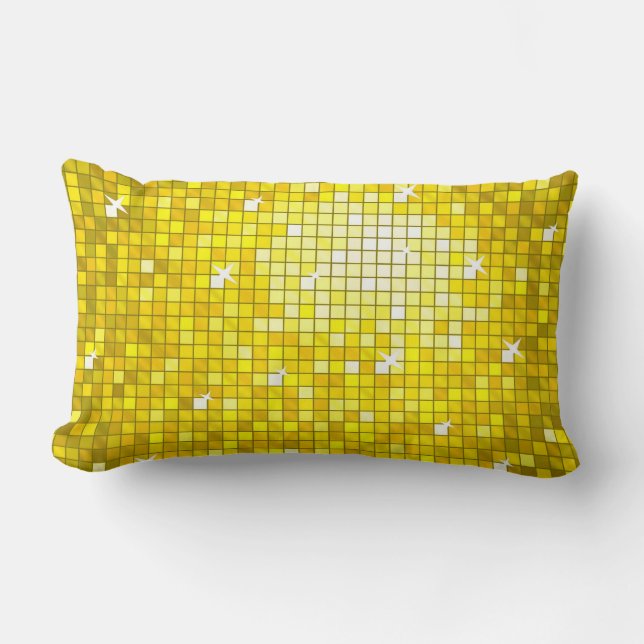 Cojín Lumbar Disco Azulejos de tiro amarillo (Anverso)