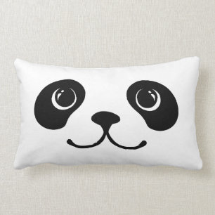 Cojín Lumbar Diseño animal lindo de la cara de la panda blanco