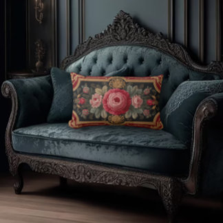 Cojín Lumbar Diseño Antiguo Dark Academia