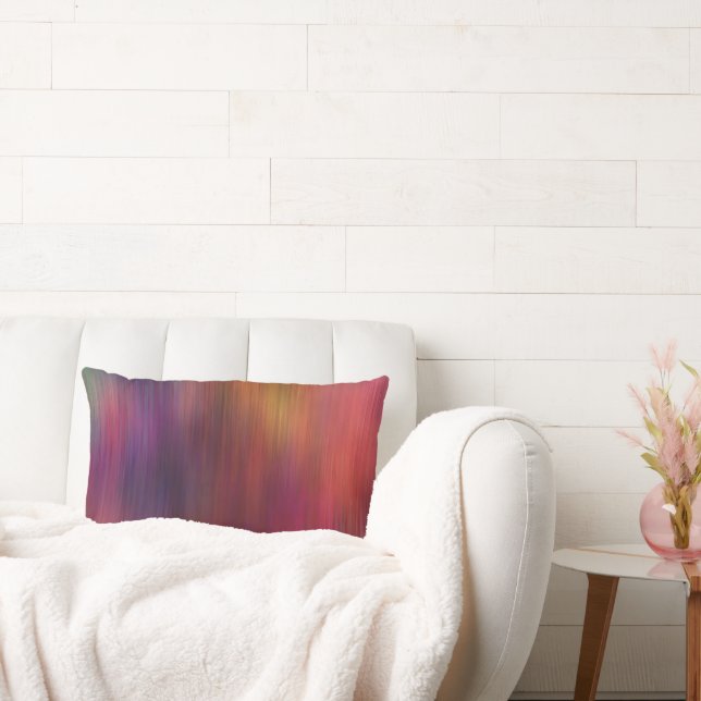 Cojín Lumbar diseño artístico con acento audaz morado y magenta (Sofá)