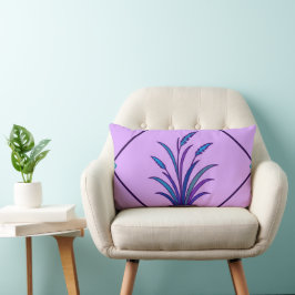 Cojín Lumbar Diseño Botánico de Hierba Morada | Decoración Mode