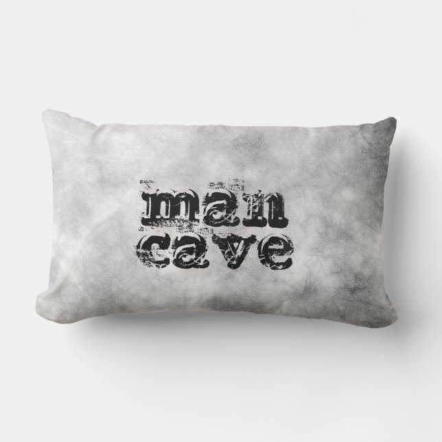 Cojín Lumbar diseño de acuarela gris de pillow man cave (Anverso)