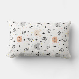 Cojín Lumbar Diseño de Animal Pastel Kawaii - Patrón de Oso Lin
