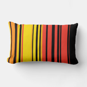 Cojín Lumbar Diseño de arte de rayas retro amarillas, Naranjas 
