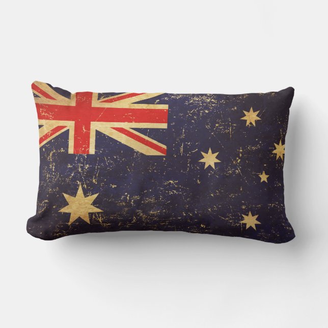 Cojín Lumbar Diseño de cosecha de bandera de Australia (Anverso)
